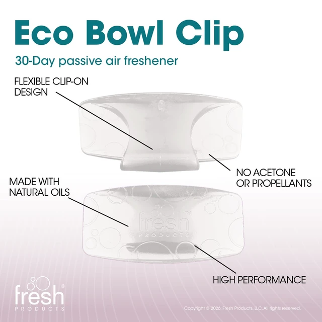 Alt view image 5 of 7 - Eco Bowl Clip Air Freshener, Honeysuckle, 12 Pack Natural Oils, Made in USA, Rim Toilet Tank Trash Cabinet, Air & Trash and Bathroom Freshener, Lasts 30 Days, Chemical Free
