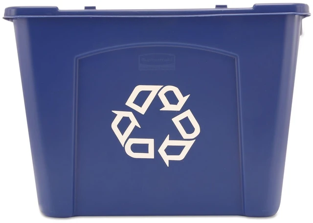 Main image of Recycling Bin/Box, Stackable, 14 GAL, Blue, for Indoors/Outdoors/Garages/Homes/Commercial Facilities
