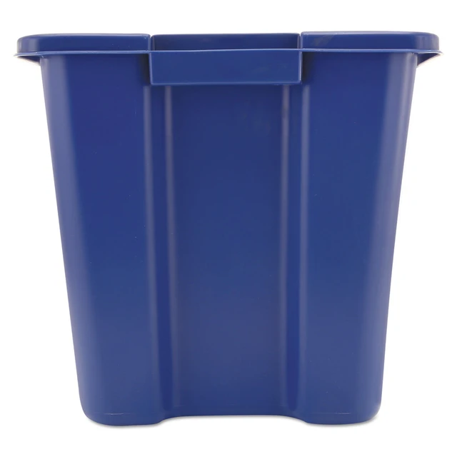 Alt view image 2 of 6 - Recycling Bin/Box, Stackable, 14 GAL, Blue, for Indoors/Outdoors/Garages/Homes/Commercial Facilities