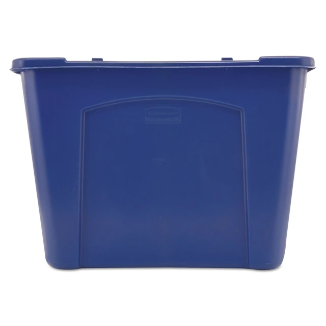 Alt view image 3 of 6 - Recycling Bin/Box, Stackable, 14 GAL, Blue, for Indoors/Outdoors/Garages/Homes/Commercial Facilities