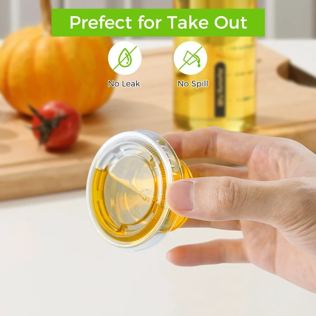 Alt view image 4 of 7 - 360 Set 2 oz Jello Shot Cups with Lids Sturdy & Food Safe Disposable Plastic Portion Condiment Dipping Sauce Cups, Small Containers for Salad Dressing