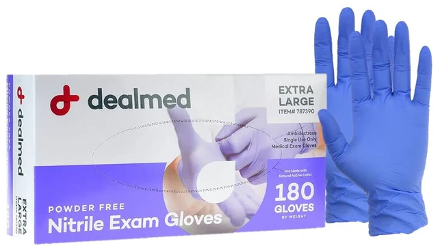 Main image of Brand Nitrile Medical Grade Exam Gloves, Disposable, Latex-Free, 180 Count, Size Extra Large