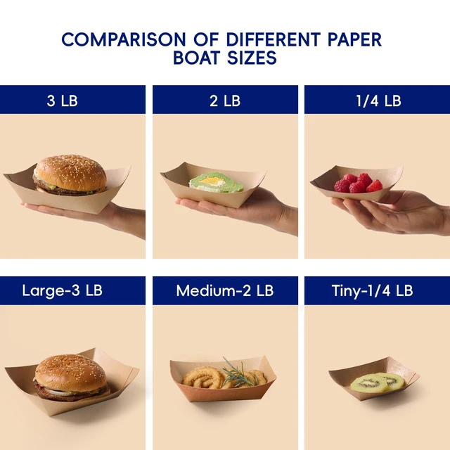 Alt view image 4 of 7 - 2lb Paper Food Trays, 250 Pack Disposable Paper Boat, Serving Boats for Gameday, Food Holder Trays for Snacks French Fries Nachos Hot Dog Tacos BBQ Party