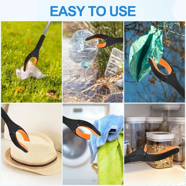 Alt view image 7 of 7 - 6 Pack 32 Inch Commercial Trash Grabber for Elderly Assist, Heavy Duty Lightweight Reacher with Ergonomic Handle & Non-Slip Grip, Multi-Use Outdoor Home Garden Cleanup Mobility Aid Tool