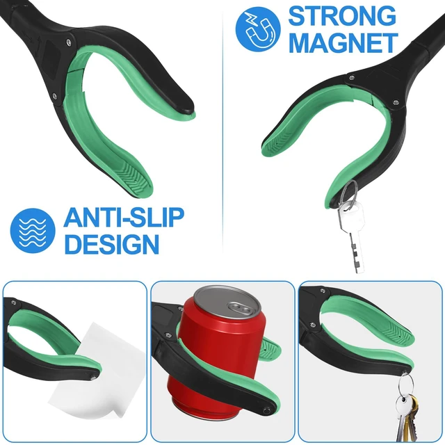 Alt view image 4 of 7 - 6 Pack 32 Inch Commercial Trash Grabber for Elderly Assist, Heavy Duty Lightweight Reacher with Ergonomic Handle & Non-Slip Grip, Multi-Use Outdoor Home Garden Cleanup Mobility Aid ToolGreen)