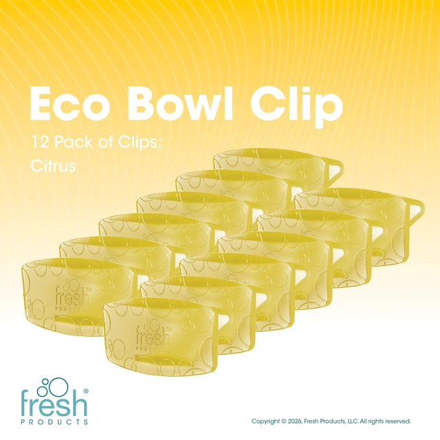 Alt view image 2 of 7 - Eco Bowl Clip Air Freshener, Citrus, 12 Pack Natural Oils, Made in USA, Rim Toilet Tank Trash Cabinet, Air & Trash and Bathroom Freshener, Lasts 30 Days, Chemical Free