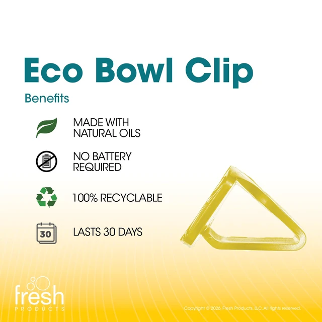 Alt view image 3 of 7 - Eco Bowl Clip Air Freshener, Citrus, 12 Pack Natural Oils, Made in USA, Rim Toilet Tank Trash Cabinet, Air & Trash and Bathroom Freshener, Lasts 30 Days, Chemical Free