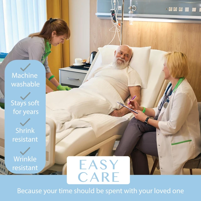 Alt view image 5 of 7 - 4 Pack Fitted Hospital Bed Sheets for Home Use, 36 x 84 x 12 Soft Cotton Rich Jersey Knit, Elastic All Around, Stays Put When Bed Is Raised, Machine Wash & Dry, 4 Pack, 12 in Pocket