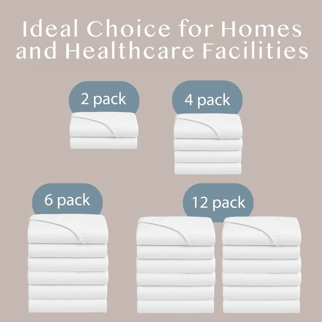 Alt view image 7 of 7 - 4 Pack Fitted Hospital Bed Sheets for Home Use, 36 x 84 x 12 Soft Cotton Rich Jersey Knit, Elastic All Around, Stays Put When Bed Is Raised, Machine Wash & Dry, 4 Pack, 12 in Pocket