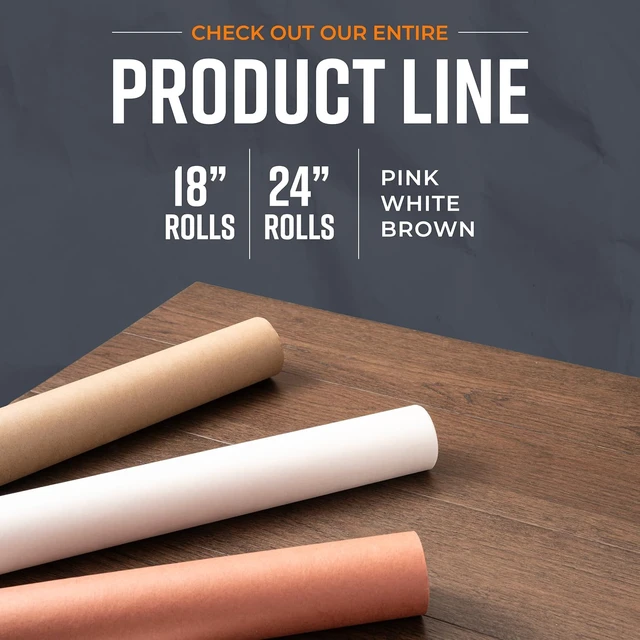 Alt view image 7 of 7 - (Pack of 2) White Kraft Butcher Paper Roll - 18" x 150' (1800") - Food-Grade - Ideal for Smoking Meat & BBQ - Unwaxed & Uncoated Butcher Paper for Sublimation - Made in USA