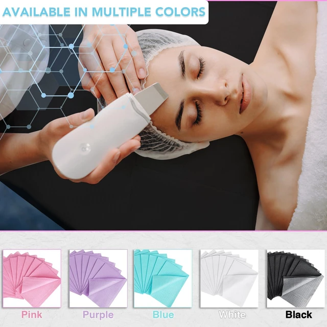 Alt view image 5 of 6 - 480 Pack Disposable Dental Bibs 13"x18", 3-Ply Waterproof Tattoo Bibs Sheet for Nail Salon, Dental Clinic, Feeding, Tattoo Shop (Black)