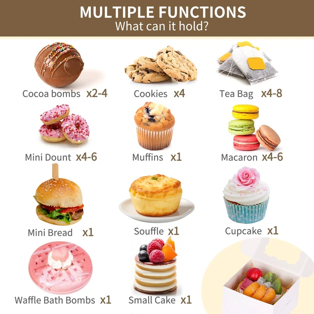 Alt view image 3 of 7 - 120pcs Small Cookie Boxes with Window, 4x4x2.5 In White Bakery Boxes Food-grade Treat Boxes, Dessert Boxes for Small Cookies, Treats, Desserts, Chocolate Covered Strawberries, Mini Cake