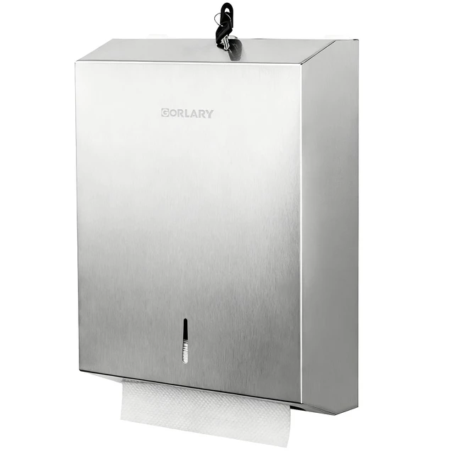 Main image of Commercial Paper Towel Dispenser Wall Mount, Silver Brushed Stainless Steel, Fits C-Fold Multifold Trifold Paper Towels, Fingerprint Resistant, Touchless Hand Towels holder