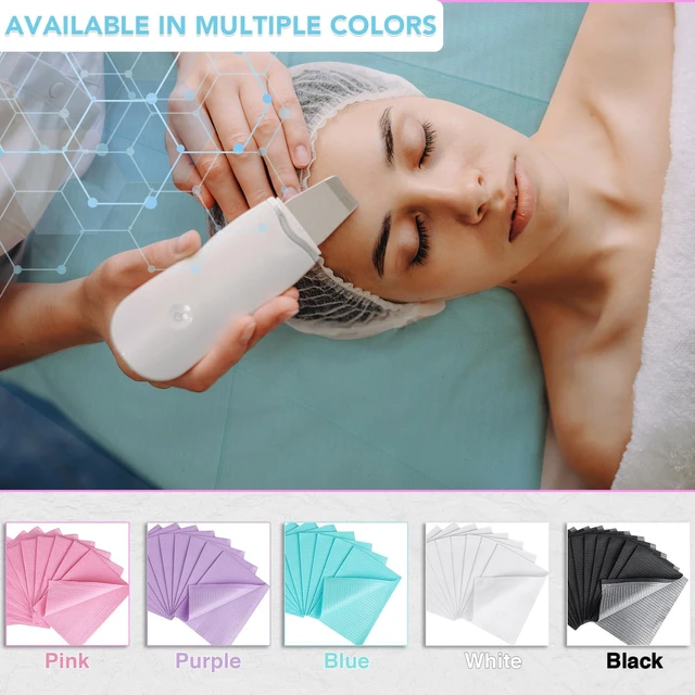 Alt view image 5 of 6 - 320 Pack Disposable Dental Bibs 13"x18", 3-Ply Waterproof Tattoo Bibs Sheet for Nail Salon, Dental Clinic, Feeding, Tattoo Shop (Blue)