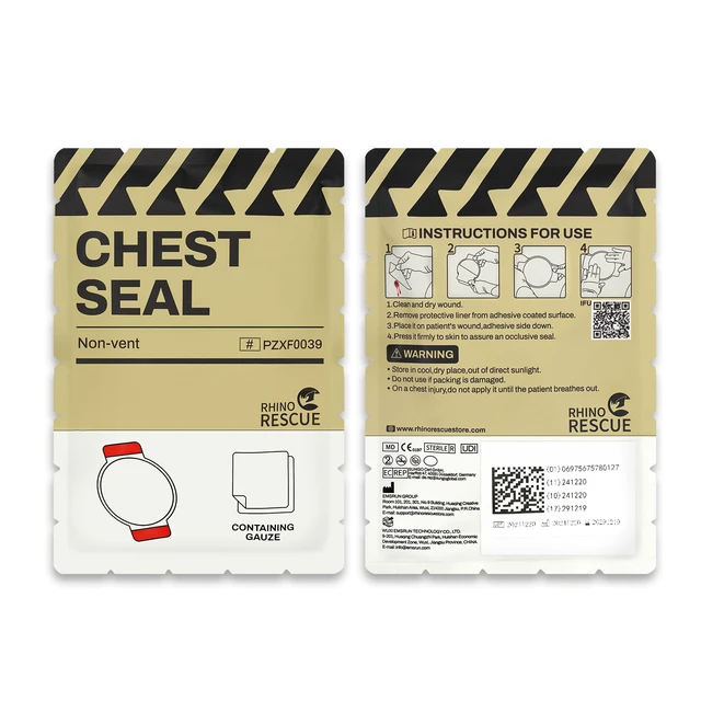Alt view image 6 of 6 - Non-Vented Chest Seal, IFAK First Aid Supplies (6 Count) Sterile Emergency Trauma Dressing, Occlusive Adhesive Pad Medical for Wound Care, Gunshot, Sucking Chest, HSA/FSA Approved
