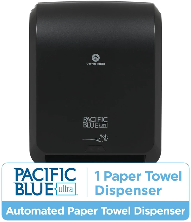 Alt view image 2 of 6 - Pacific Blue Ultra 8" High-Capacity Automated Touchless Paper Towel Dispenser by GP PRO; Black; 59590; 12.9" W x 9" D x 16" H; 1 Dispenser