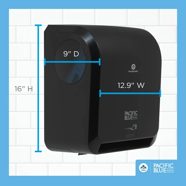 Alt view image 5 of 6 - Pacific Blue Ultra 8" High-Capacity Automated Touchless Paper Towel Dispenser by GP PRO; Black; 59590; 12.9" W x 9" D x 16" H; 1 Dispenser