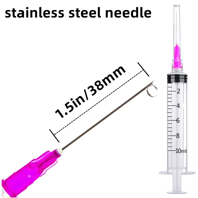 Alt view image 2 of 7 - 100 Pack 10ml 18Ga Plastic Syringe with Measurement for Scientific Labs and Industrial Dispensing, Disposable Individually Wrapped (100, 10ml-18Ga)