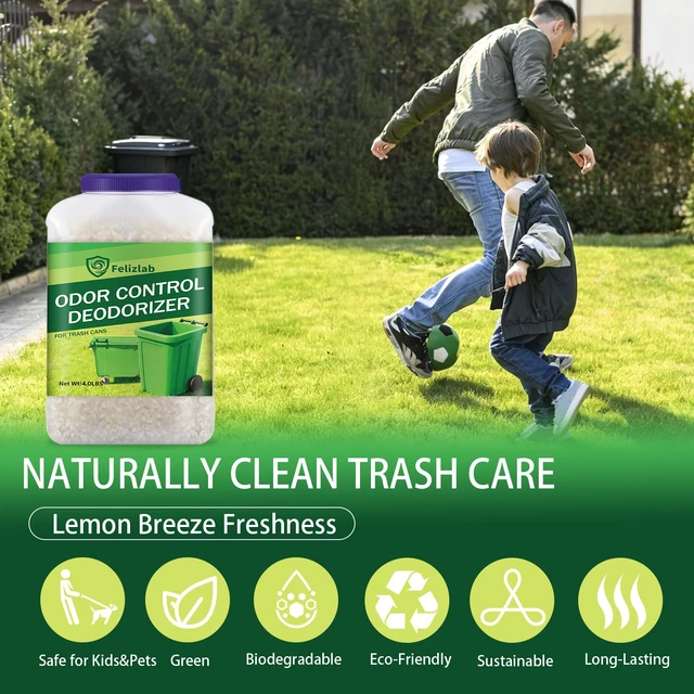 Alt view image 6 of 7 - Outdoor Trash Can Deodorizer 4 lbs, Strong Garbage Can Deodorizer for Bins, Heavy Duty Odor Eliminator & Moisture Absorber for Garbage Cans, Trash Bins, Outdoor Waste Containers & Recycling Bins