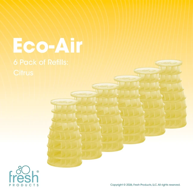 Alt view image 2 of 7 - Eco Air Freshener Refill Solid Dry, Citrus, 6 Pack Natural Oils, No Acetone Or Propellants, Made In USA, Lasts 30 Days, Ideal For Home, Business Or Commercial Spaces
