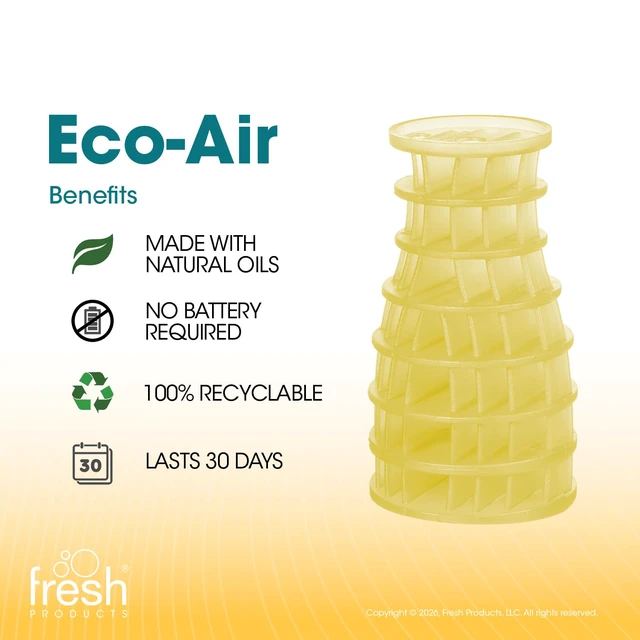 Alt view image 3 of 7 - Eco Air Freshener Refill Solid Dry, Citrus, 6 Pack Natural Oils, No Acetone Or Propellants, Made In USA, Lasts 30 Days, Ideal For Home, Business Or Commercial Spaces