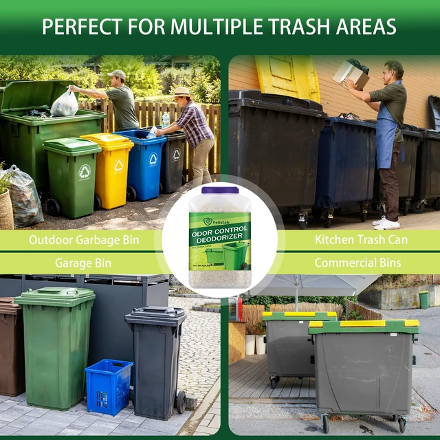 Alt view image 7 of 7 - Outdoor Trash Can Deodorizer 4 lbs, Strong Garbage Can Deodorizer for Bins, Heavy Duty Odor Eliminator & Moisture Absorber for Garbage Cans, Trash Bins, Outdoor Waste Containers & Recycling Bins