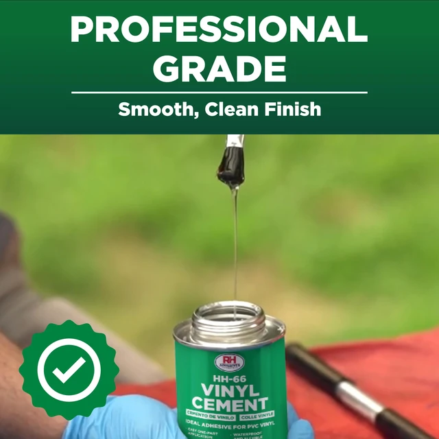 Alt view image 7 of 7 - HH-66 Vinyl Cement 4 oz - Waterproof PVC & Vinyl Glue for Pools, Tarps Flexible waterproof bond, dries clear, for vinyl, PVC and canvas, pool liners, inflatables, tarps, boat seats