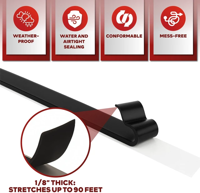 Alt view image 2 of 7 - Butyl Tape RV Black, 3/4 in x 45 Ft, 1/8 in Thick EDPM Rubber Sealant Tape - Roof Patching, Boat Sealing, Leak Proof Butyl Putty Tape