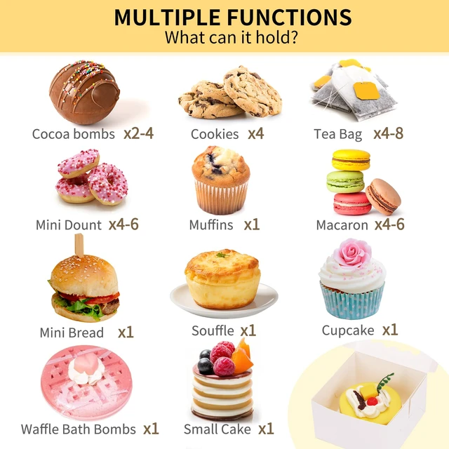 Alt view image 5 of 7 - 250pcs Small Cookie Boxes with Window, White Bakery Boxes, 4x4x2.5 Food-grade Treat Boxes, Dessert Boxes for Small Cookies, Treats, Desserts, Chocolate Covered Strawberries, Mini Cake