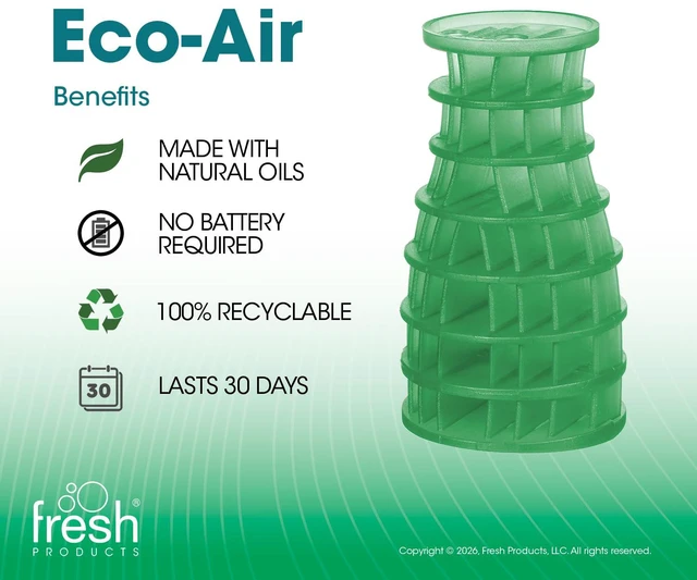 Alt view image 3 of 7 - Eco Air Freshener Refill Solid Dry, Cucumber Melon, 6 Pack Natural Oils, No Acetone Or Propellants, Made In USA, Lasts 30 Days, Ideal For Home, Business Or Commercial Spaces