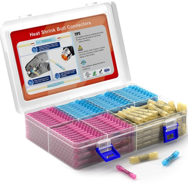Main image of Heat Shrink Wire Butt Connector Kit Marine Waterproof Crimp Splice Terminal,580 pcs