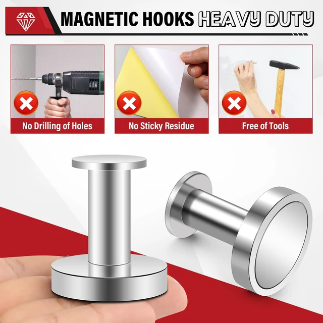 Alt view image 4 of 7 - Magnetic Hooks for Cruise Cabins 150lb Extra Strong Magnets Locker Accessories Strong Magnetic Hooks for Classroom Whiteboard Grill Cruise Ship