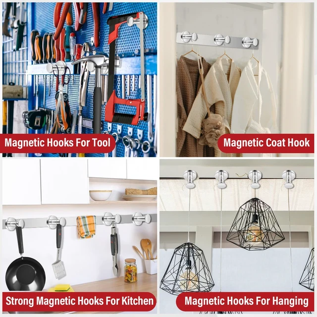 Alt view image 5 of 7 - Magnetic Hooks for Cruise Cabins 150lb Extra Strong Magnets Locker Accessories Strong Magnetic Hooks for Classroom Whiteboard Grill Cruise Ship