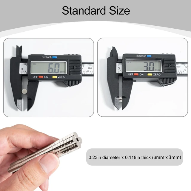 Alt view image 2 of 7 - 200 Pcs Small Round Magnets, 6x3mm Mini Magnets for 3D Printings,Crafts,DIY Hobbies,Science