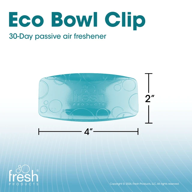 Alt view image 7 of 7 - Eco Bowl Clip Air Freshener, Ocean Mist, 12 Pack Natural Oils, Made in USA, Rim Toilet Tank Trash Cabinet, Air & Trash and Bathroom Freshener, Lasts 30 Days, Chemical Free