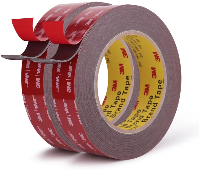 Main image of 3M Double Sided Tape, Heavy Duty, 1 x 18Ft, Gray, 2 Pack Very High Bonding, Permanent, Weather, Waterproof Foam Mounting Tape for Home, Office, Car, Deco, Indoor, Outdoor Mountings