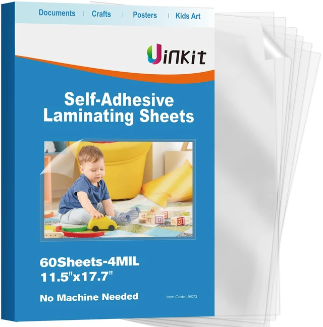 Main image of 4Mil Self-Adhesive Laminating Sheets 11.5x17.5 Inches 10 Pack for 11x17 Posters, Wedding Signs, Menus & Charts, Heat-Free, No Machine Needed, The Display Series