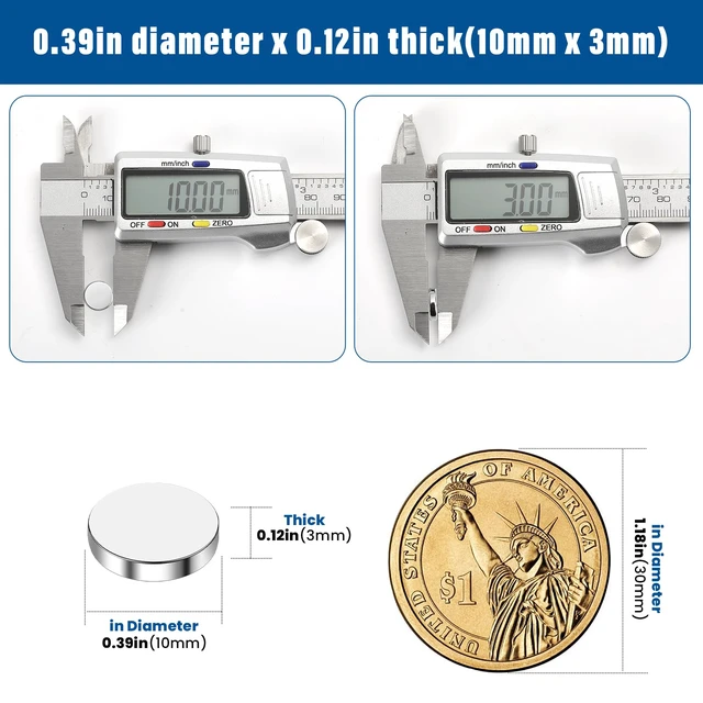 Alt view image 2 of 6 - 400Pcs Small Refrigerator Magnets, 10x3mm Round Rare Earth Magnet Mini Tiny Neodymium Strong Magnets for Crafts, DIY, Fridge, Miniatures, Whiteboard, Office, Kitchen, Dry Erase Board