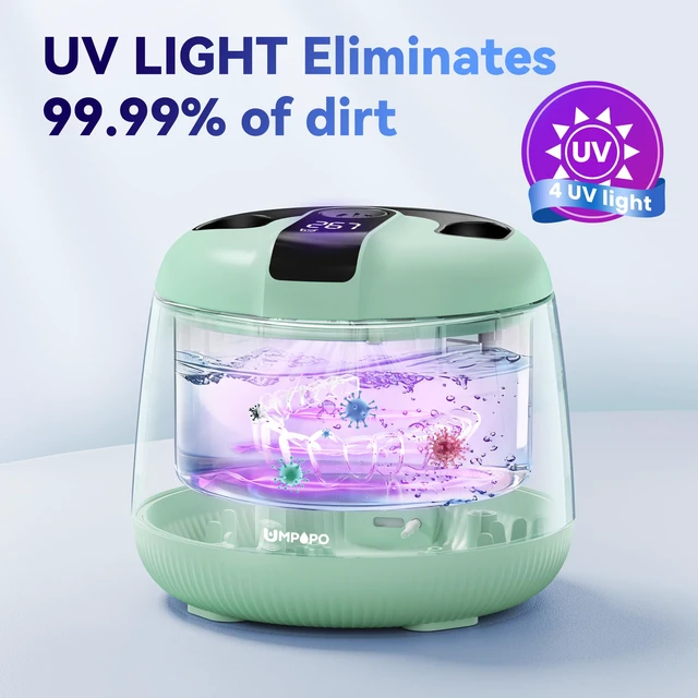 Alt view image 2 of 7 - Ultrasonic Retainer Cleaner Machine 48kHz, Dental Ultrasonic Care Cleaner Ultrasonic Retainer Cleaner for Dentures, Aligners, Mouth Guards, Toothbrush Heads and Jewelry with 200ML Capacity