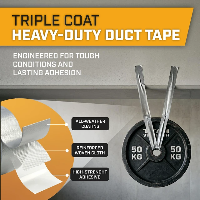 Alt view image 2 of 7 - 5 Pack Duct Tape Heavy Duty Waterproof, Strong Adhesive Silver Duct Tape Bulk for Indoor Outdoor Repairs, Tear by Hand - 30 Yards x 2 Inch