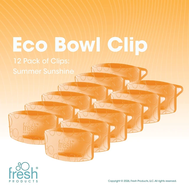 Alt view image 2 of 7 - Eco Bowl Clip Air Freshener,Summer Sunshine, 12 Pack Natural Oils, Made in USA, Rim Toilet Tank Trash Cabinet, Air & Trash and Bathroom Freshener, Lasts 30 Days, Chemical Free