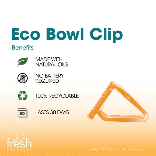 Alt view image 3 of 7 - Eco Bowl Clip Air Freshener,Summer Sunshine, 12 Pack Natural Oils, Made in USA, Rim Toilet Tank Trash Cabinet, Air & Trash and Bathroom Freshener, Lasts 30 Days, Chemical Free