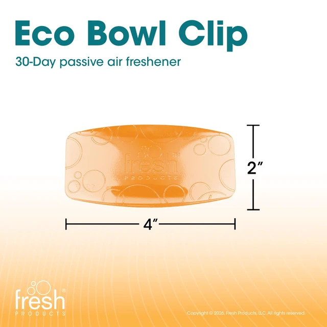 Alt view image 7 of 7 - Eco Bowl Clip Air Freshener,Summer Sunshine, 12 Pack Natural Oils, Made in USA, Rim Toilet Tank Trash Cabinet, Air & Trash and Bathroom Freshener, Lasts 30 Days, Chemical Free