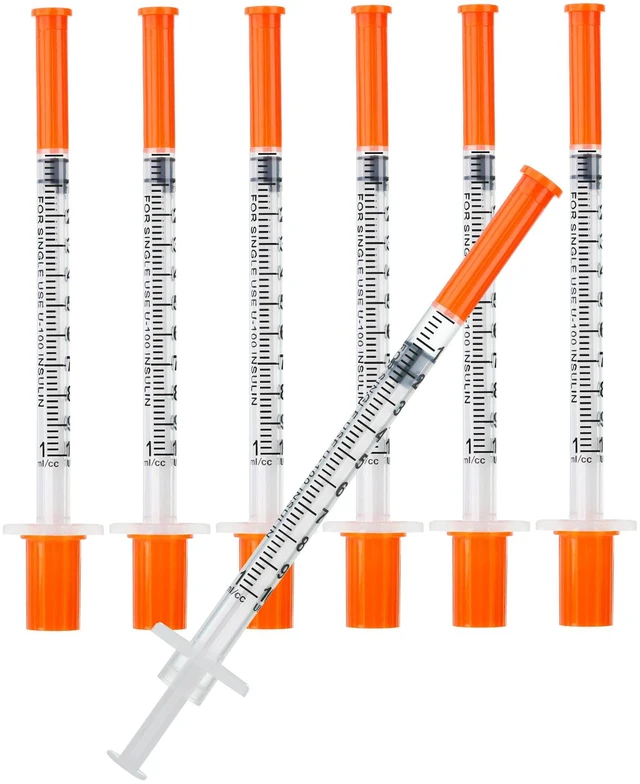 Main image of 1ml Syringes 31G x 1/4" 6mm Disposable Lab Syringe with Caps, 100 Pack 31 Gauge 1cc 1/4 Inch, Leak-Proof Design, Fine Tip, Home & Labs Use, Individually Wrapped