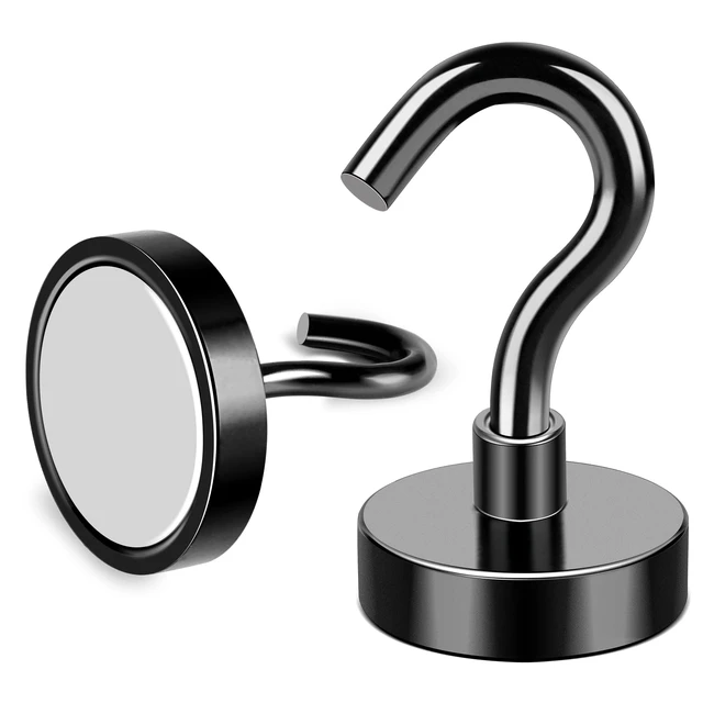 Alt view image 4 of 7 - 28Pcs Magnetic Hooks Strong Cruise Cabin Ship Essentials 30LBS Black Cruise Essentials Neodymium Heavy Duty Magnets with Hooks for Hanging Magnetic Hanger for Fridge Toolbox Storage