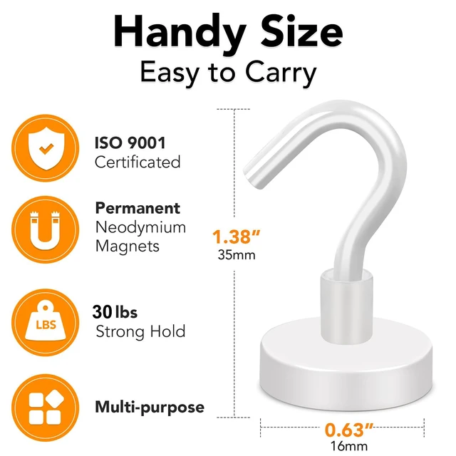 Alt view image 4 of 7 - Magnetic Hooks, 28Pcs Cruise Essentials Strong Magnet Hook, 30LBS Cruise Essentials Neodymium Heavy Duty Magnets with Hooks for Hanging Magnetic Hanger for Fridge Toolbox Storage