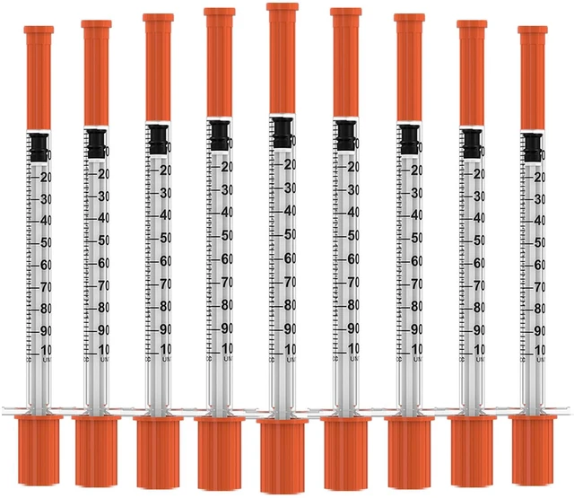 Main image of U-100 Disposable Syringes with Needle,1ml/cc,30G 5/16"(8mm) Needle,Individually Wrapped50 Pack| Lab Supplies