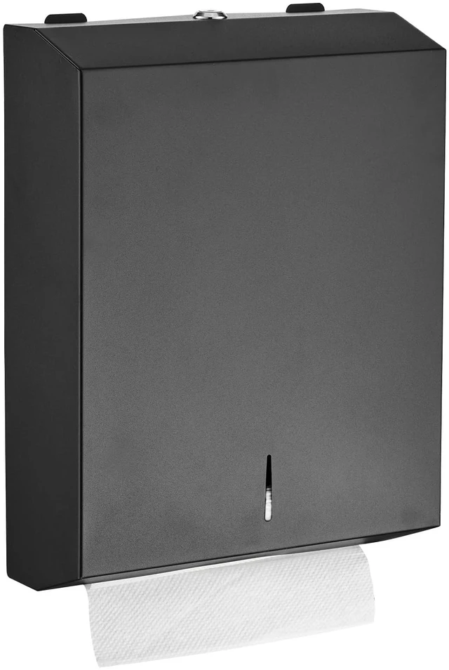 Main image of Paper Towel Dispenser Wall Mount - Multifold Trifold Paper Towel Dispensers, Large Capacity Stainless Steel Tissue Holder, Suitable for Bathrooms and Public Places Black