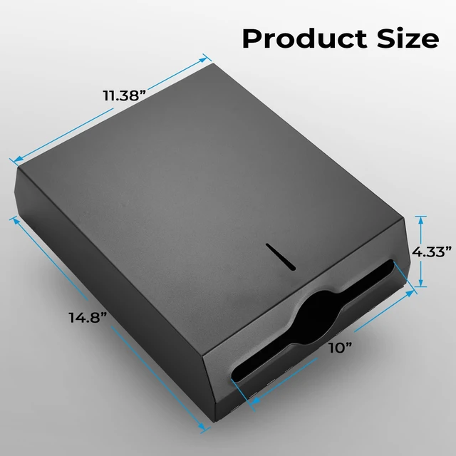 Alt view image 3 of 7 - Paper Towel Dispenser Wall Mount - Multifold Trifold Paper Towel Dispensers, Large Capacity Stainless Steel Tissue Holder, Suitable for Bathrooms and Public Places Black