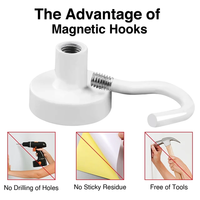Alt view image 6 of 7 - Magnetic Hooks, 28Pcs Cruise Essentials Strong Magnet Hook, 30LBS Cruise Essentials Neodymium Heavy Duty Magnets with Hooks for Hanging Magnetic Hanger for Fridge Toolbox Storage